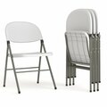 Flash Furniture 330 lb. Capacity White Plastic Folding Chair, 4PK 4-DAD-YCD-70-WH-GG